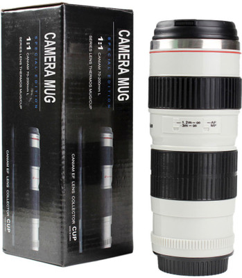 

Gadget Paradise White Long Camera Lens Shaped Flask Travel Stainless Steel Mug(440 ml)