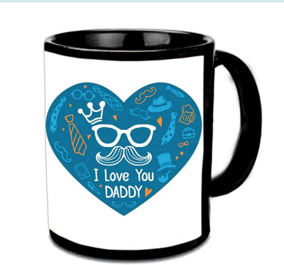 

Raj Laxmi I Love You Daddy Childish Design Multicolor Ceramic Mug(350 ml), Black