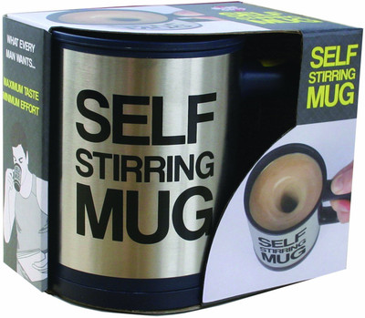 

Billionbag Self Stirring Coffee, Tea, Hot Water Plastic, Stainless Steel Mug(500 ml), Multicolor