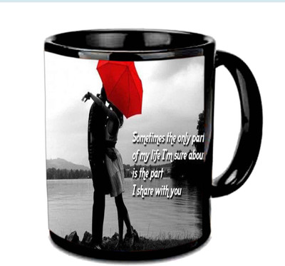 

Jiya Creation1 Preety Love Share Valentine Black Ceramic Mug(350 ml)