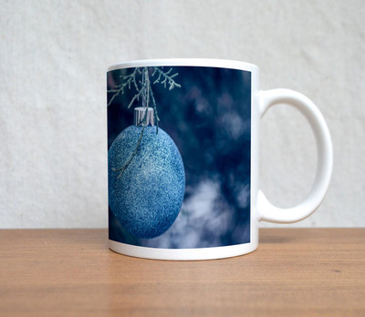 60% OFF on StyBuzz Santa Is Coming Blue Christmas Ceramic Coffee Mug(300 ml)