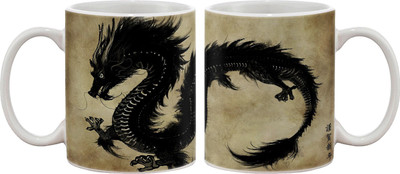 

Artifa Chinese Dragon Porcelain, Ceramic Mug(350 ml), Multicolor