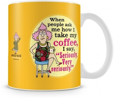 35% OFF on Aunty Acid I take my coffee very seriously (with Background) Ceramic Mug(325 ml)