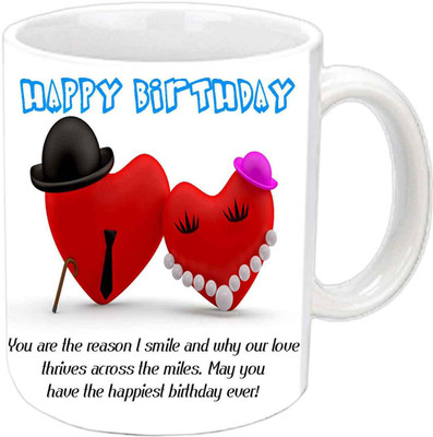 

Raj Laxmi couple heart lovers b'day white mug Ceramic Mug(350 ml)