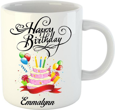 

HuppmeGift Happy Birthday Emmalynn White (350 ml) Ceramic Mug(350 ml)
