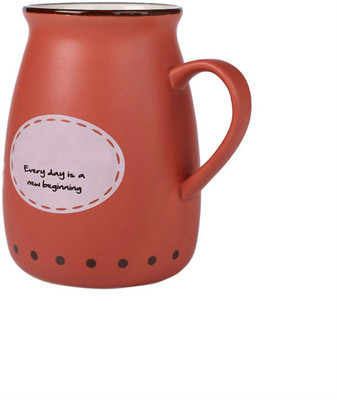 

Shrih Spoon With Lid Cover Hot And Cold Beverage Ceramic Mug(400 ml), Red