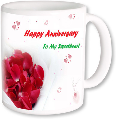 

PhotogiftsIndia Happy Anniversary To My Sweetheart Ceramic Mug(325 ml), Multicolor