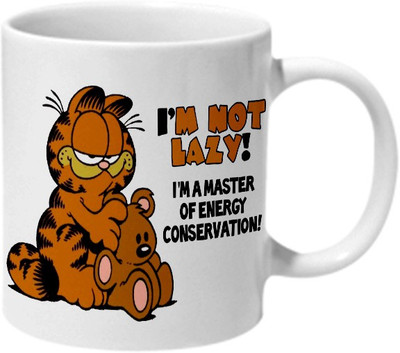 

Mooch Wale Im Not Lazy Ceramic Mug(325 ml), Multicolor