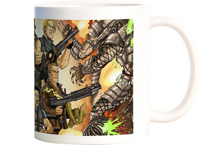 

Rangeele Inkers The Expendables Alien Art Ceramic Mug(300 ml), Multicolor