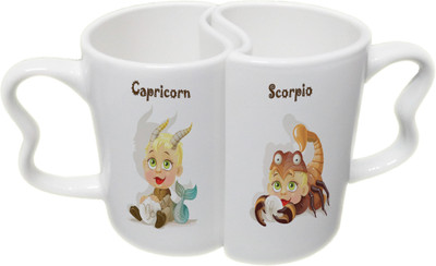 

Ucard Capricorn and Scorpio Zodiac Sign Couple Bone China, Ceramic, Porcelain Mug(325 ml), Multicolor