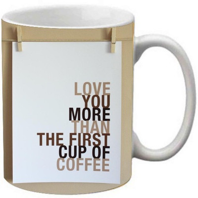 

Maison N Mode Love You More Coffee Ceramic Mug(330 ml), Multicolor