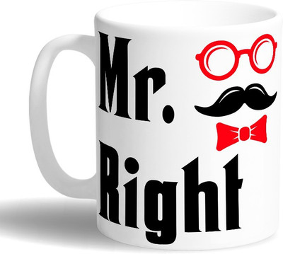 

PRINT OPERA Mr. Right Ceramic Mug(330 ml), Multicolor