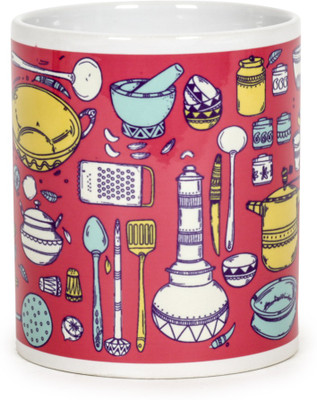 

Chumbak Bartan Ceramic Mug(300 ml), Multicolor