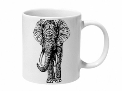 

Mooch Wale Ornate Elephant Ceramic Mug(325 ml), Multicolor