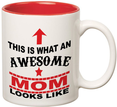 

Prithish Awesome Mom Double Color Ceramic Mug(330 ml), Multicolor