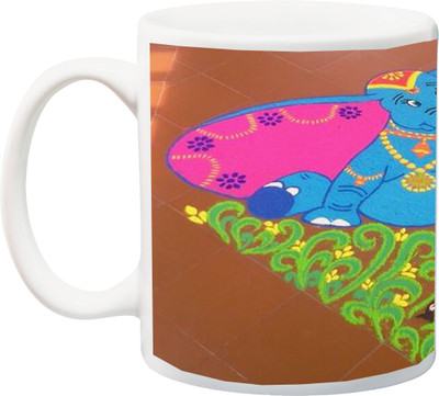 

ME&YOU Gift For Holi; holee hai 3D printed Ceramic Mug(325 ml), Multicolor