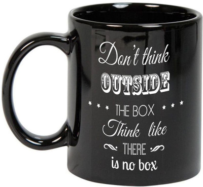 

Prithish Think Like There Is No Box Black Ceramic Mug(330 ml)