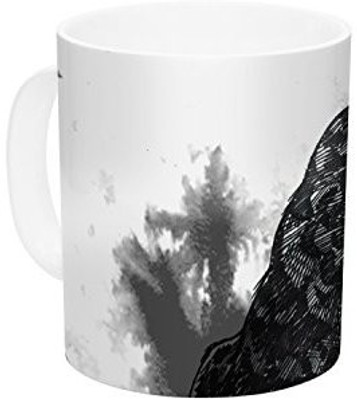 

Kess InHouse InHouse Sophy Tuttle Crow Black White Ceramic Coffee, 11 oz, Multicolor Ceramic Mug(60 ml)