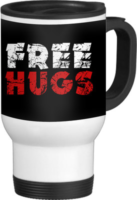 56% OFF on TIED RIBBONS Free Hugs White-Travel Ceramic Coffee Mug(600 ml)