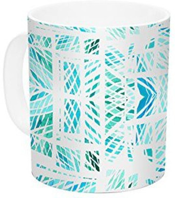 

Kess InHouse InHouse Danii Pollehn Scandinavian Square Blue Teal Ceramic Coffee, 11 oz, Multicolor Ceramic Mug(60 ml)
