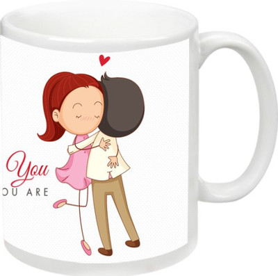 

KappoMania Love & Hug Love Ceramic Mug(325 ml), Multicolor