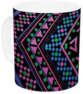 

Kess InHouse InHouse Nika Martinez Neon Pattern Ceramic Coffee, 11 oz, Multicolor Ceramic Mug(60 ml)