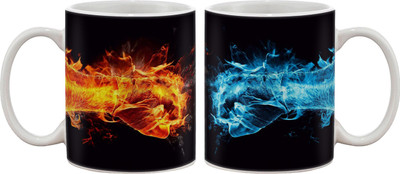 

Artifa Fire And Water Punch Porcelain, Ceramic Mug(350 ml), Multicolor