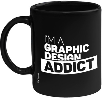 

Huppme I,m A Graphic Design Addict Black 350ML Ceramic Mug(350 ml)