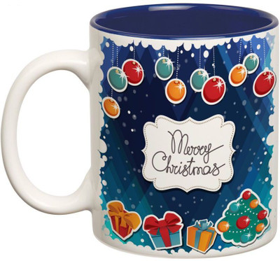 

Prithish Merry Christmas Design 1 Double Color Ceramic Mug(330 ml), Multicolor