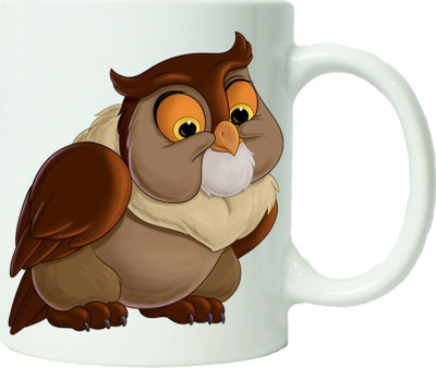 

Maison N Mode Bambi Friend Owl Coffee Ceramic Mug(330 ml), Multicolor