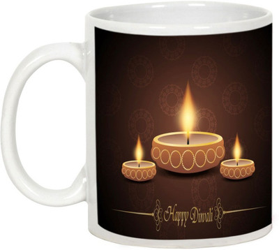 

AllUPrints Gifts For Diwali - Have A Rocking Diwali Ceramic Mug(325 ml), White