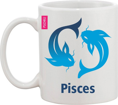 Ashvah Pisces Ceramic Mug(350 ml), Multicolor