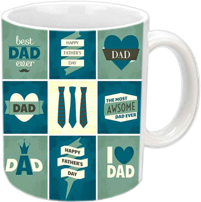 

Raj Laxmi The Most Awesome Dad Ever White Ceramic Mug(350 ml)