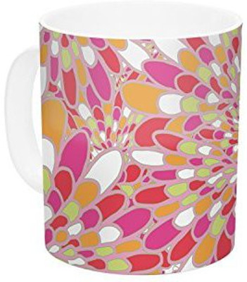 

Kess InHouse InHouse Miranda Mol Flourishing Pink Pink Orange Ceramic Coffee, 11 oz, Multicolor Ceramic Mug(60 ml)