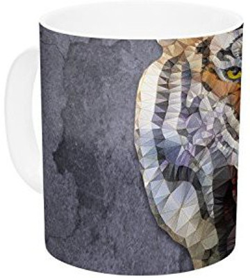 

Kess InHouse InHouse Ancello Abstract Tiger Gray Orange Ceramic Coffee, 11 oz, Multicolor Ceramic Mug(60 ml)