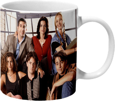 

Mooch Wale Friends By The Window Ceramic Mug(325 ml), Multicolor