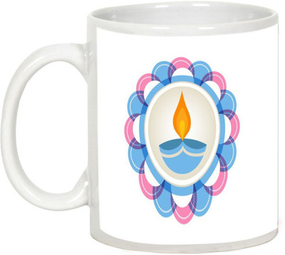 

AllUPrints Gifts For Deepawali - Vibrant Glowing Diwali To All Ceramic Mug(325 ml), White