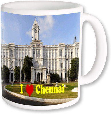 

PhotogiftsIndia I Love Chennai With Church Ceramic Mug(325 ml)