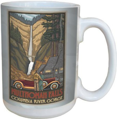 

Tree-Free Greetings Greetings lm43126 Vintage Columbia River Gorge Multnomah Falls by Paul A. Lanquist Ceramic, 15-Ounce, Multicolored Ceramic Mug(60 ml), Multicolor