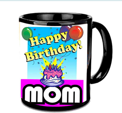 

Raj Laxmi For Mamma Happy B'day Black Ceramic Mug(3.5 ml)