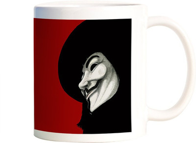 

Rangeele Inkers V For vendetta Art Ceramic Mug(300 ml), Multicolor