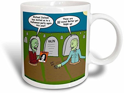 

3dRose Halloween Zombies are Invited To Michael Jacksons Party Ceramic, 11 oz, White Ceramic Mug(60 ml), Multicolor