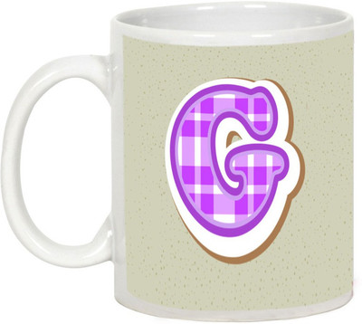 

AllUPrints Colorful Alphabet Letters "G" Ceramic Mug(325 ml), White