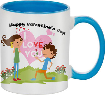 

SKY TRENDS Beautiful Special and Best Happy Valentine Gifts for Boyfriend Girlfriend Fiance Wife Husband Friends Birthday Anniversary004 Ceramic Mug(325 ml), Blue
