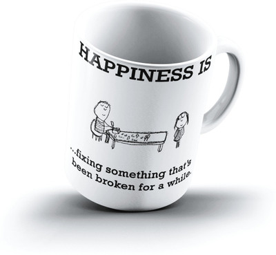 

Ucard Happiness Is2375 Bone China, Ceramic, Porcelain Mug(325 ml)