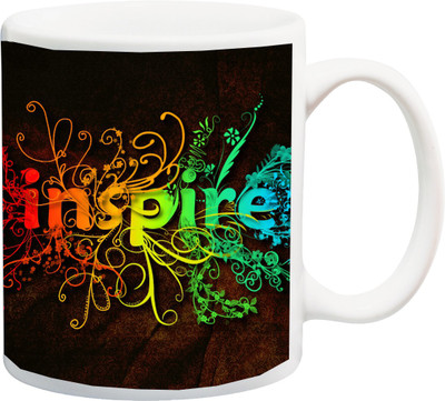 

ME&YOU Motivational Quote INSPIRE 3D Printed Ceramic Mug(325 ml), Multicolor