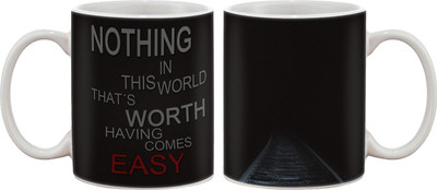 

Artifa Nothing Comes Easy Quote Porcelain, Ceramic Mug(350 ml), Multicolor
