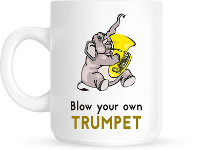

HuppmeGift Trumpet White Ceramic Mug(350 ml)