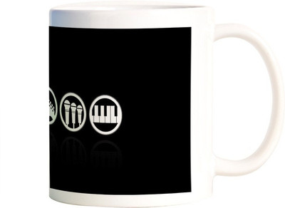 

Rangeele Inkers Music Is life Ceramic Mug(300 ml), Multicolor
