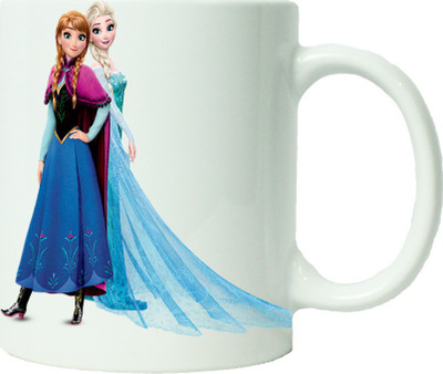 Maison N Mode Anna And Elsa Frozen Coffee Ceramic Mug(330 ml), Multicolor